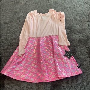 Girls Pink Mermaid Sparkle Dress - Brand: 5 Star